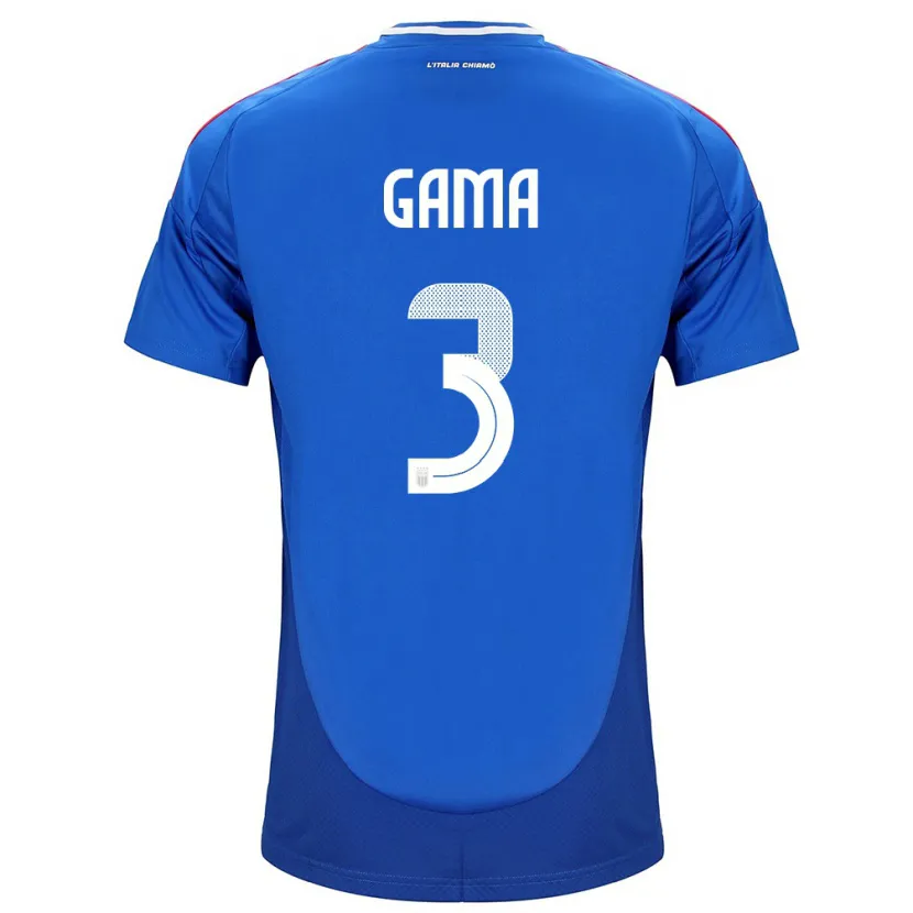 Danxen Niño Camiseta Italia Sara Gama #3 Azul 1ª Equipación 24-26 La Camisa