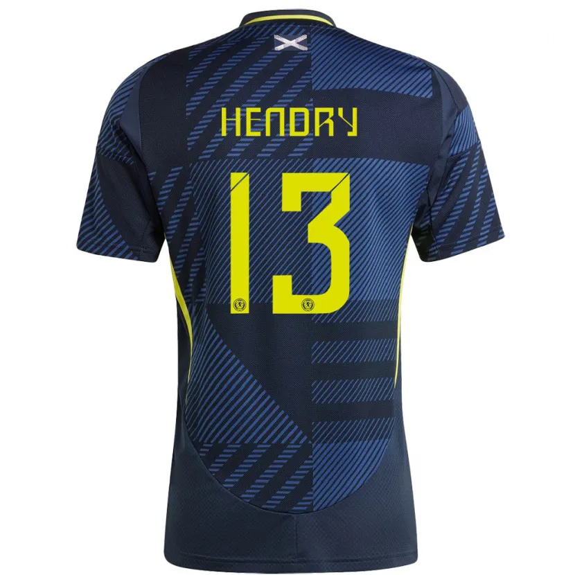 Danxen Niño Camiseta Escocia Jack Hendry #13 Azul Oscuro 1ª Equipación 24-26 La Camisa