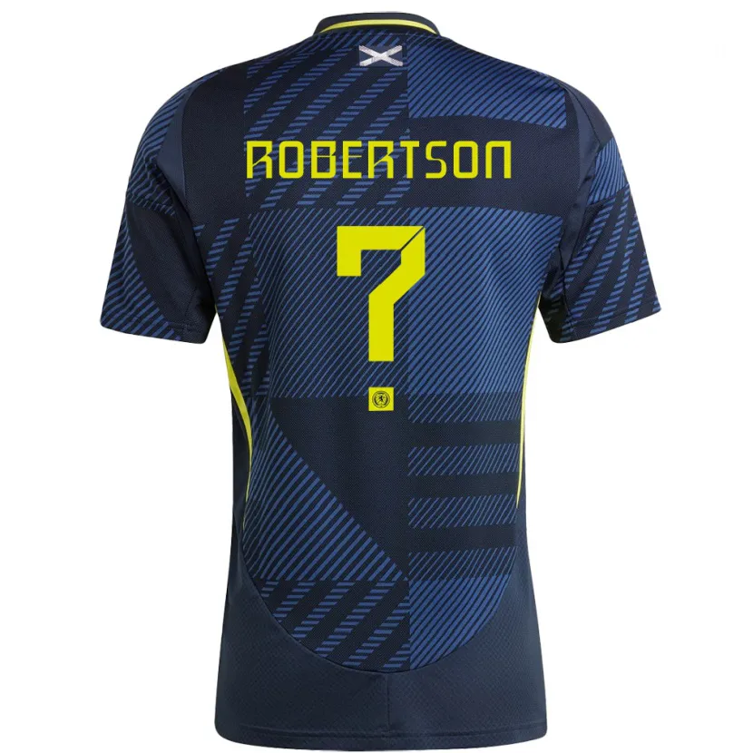Danxen Niño Camiseta Escocia Finlay Robertson #0 Azul Oscuro 1ª Equipación 24-26 La Camisa