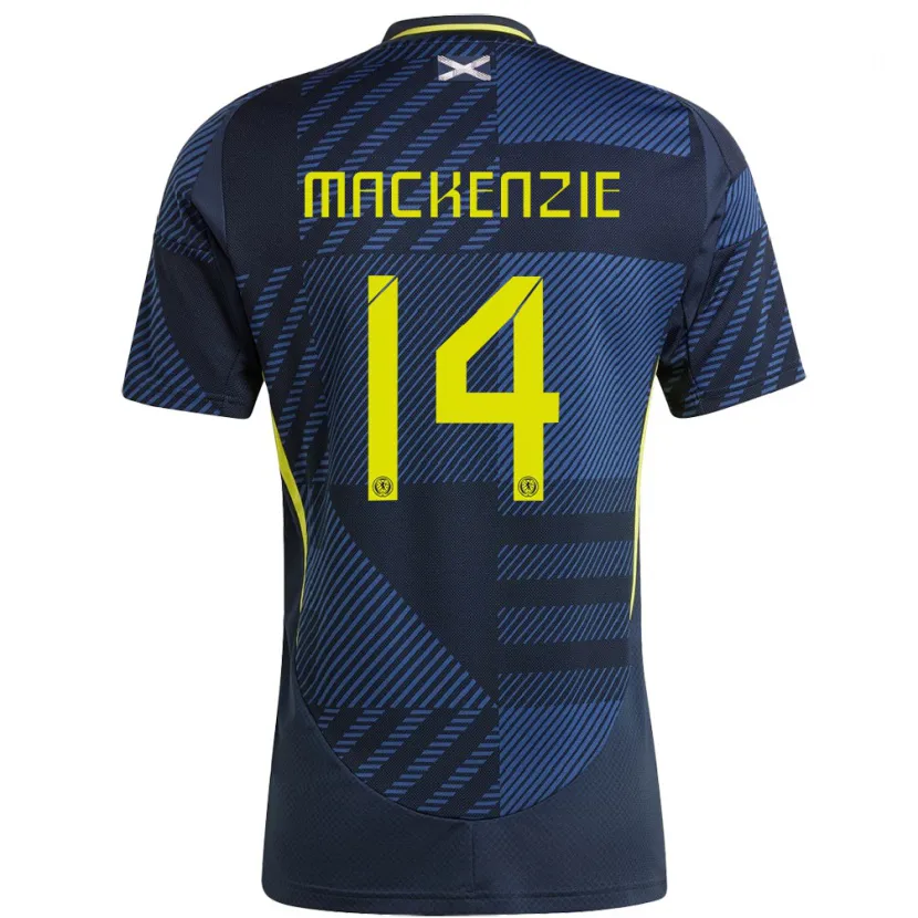 Danxen Niño Camiseta Escocia Magnus Mackenzie #14 Azul Oscuro 1ª Equipación 24-26 La Camisa