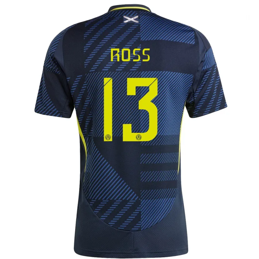 Danxen Niño Camiseta Escocia Jane Ross #13 Azul Oscuro 1ª Equipación 24-26 La Camisa