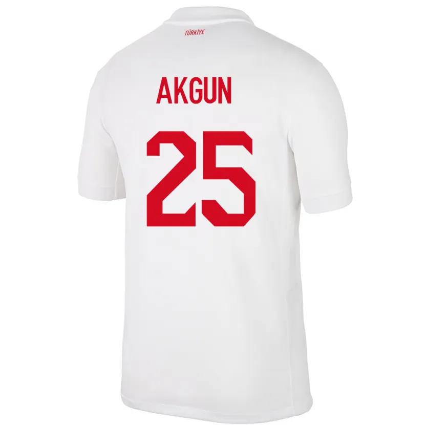 Danxen Niño Camiseta Turquía Yunus Akgün #25 Blanco 1ª Equipación 24-26 La Camisa