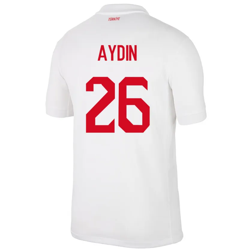 Danxen Niño Camiseta Turquía Oğuz Aydın #26 Blanco 1ª Equipación 24-26 La Camisa