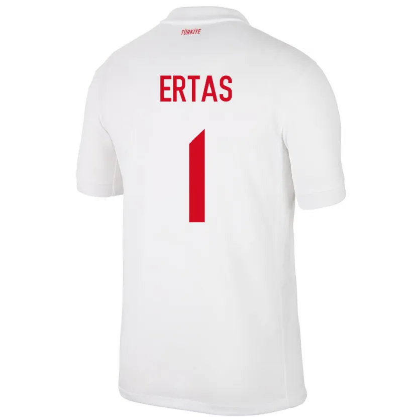 Danxen Niño Camiseta Turquía Deniz Ertaş #1 Blanco 1ª Equipación 24-26 La Camisa