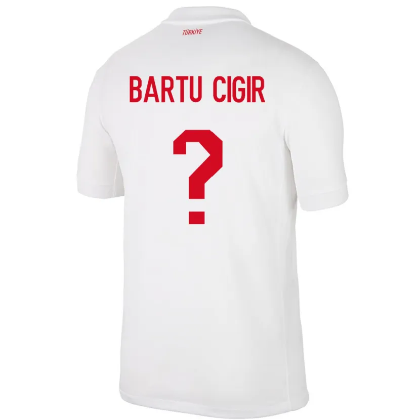 Danxen Niño Camiseta Turquía Can Bartu Çığır #0 Blanco 1ª Equipación 24-26 La Camisa