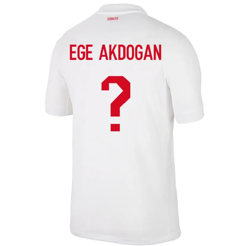 Danxen Niño Camiseta Turquía Hasan Ege Akdoğan #0 Blanco 1ª Equipación 24-26 La Camisa