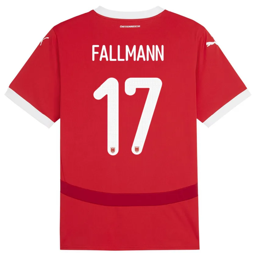 Danxen Niño Camiseta Austria Pascal Fallmann #17 Rojo 1ª Equipación 24-26 La Camisa