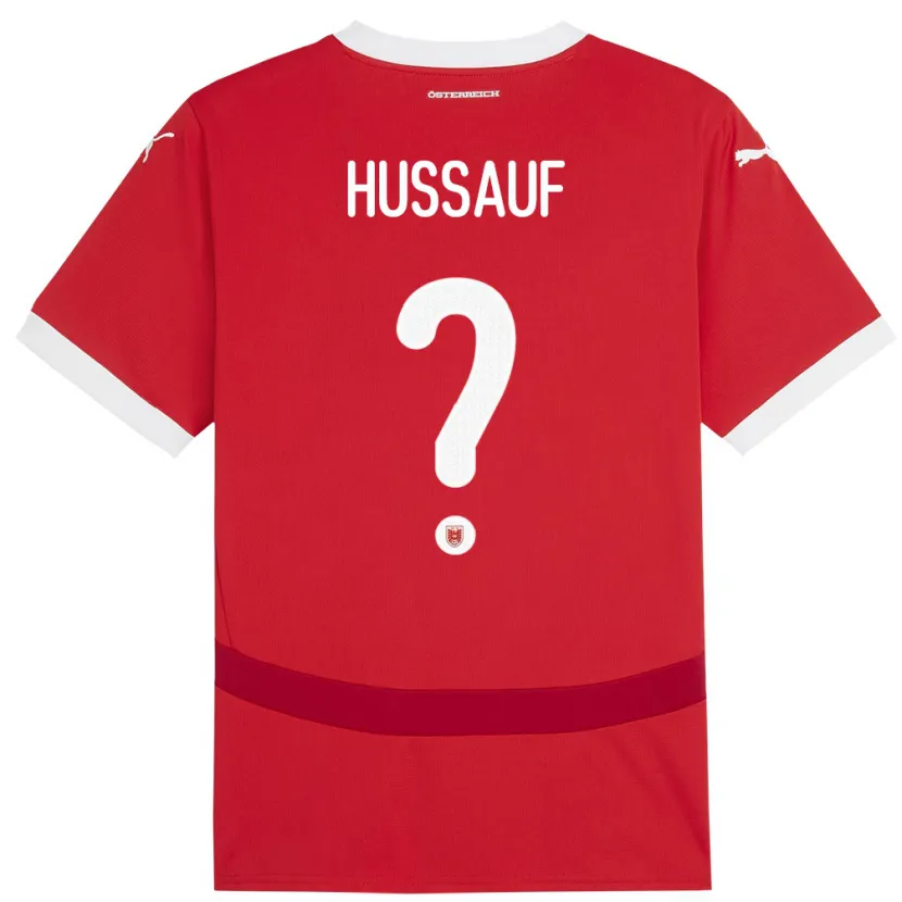 Danxen Niño Camiseta Austria Julian Hussauf #0 Rojo 1ª Equipación 24-26 La Camisa