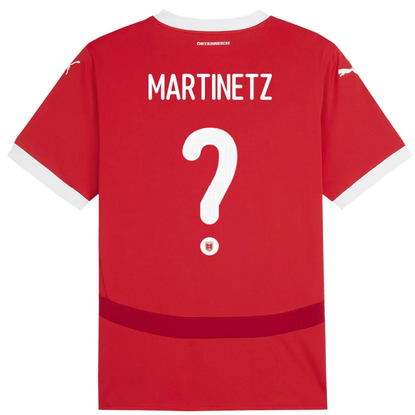 Danxen Niño Camiseta Austria Gregor Martinetz #0 Rojo 1ª Equipación 24-26 La Camisa