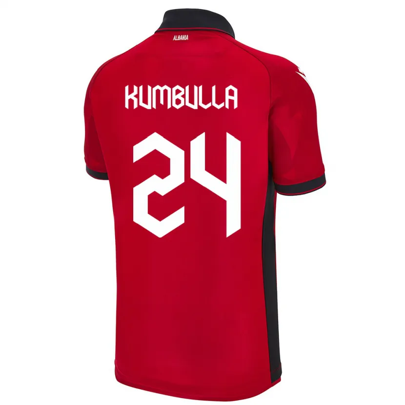Danxen Niño Camiseta Albania Marash Kumbulla #24 Rojo 1ª Equipación 24-26 La Camisa