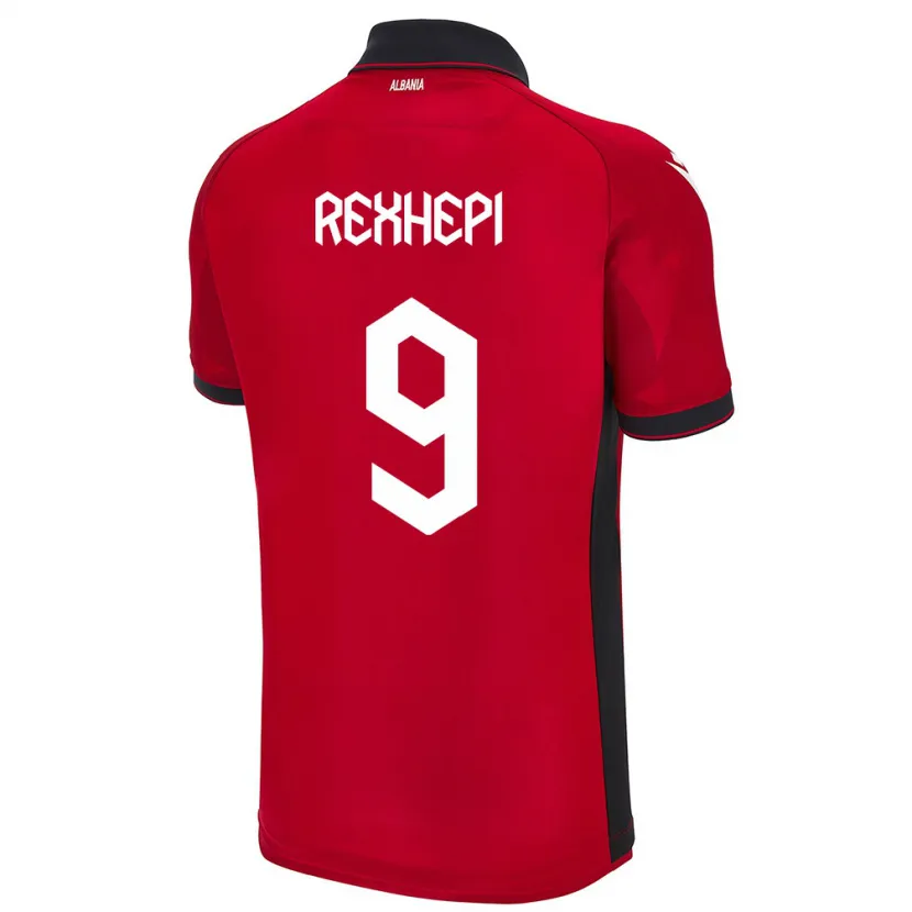 Danxen Niño Camiseta Albania Arlind Rexhepi #9 Rojo 1ª Equipación 24-26 La Camisa