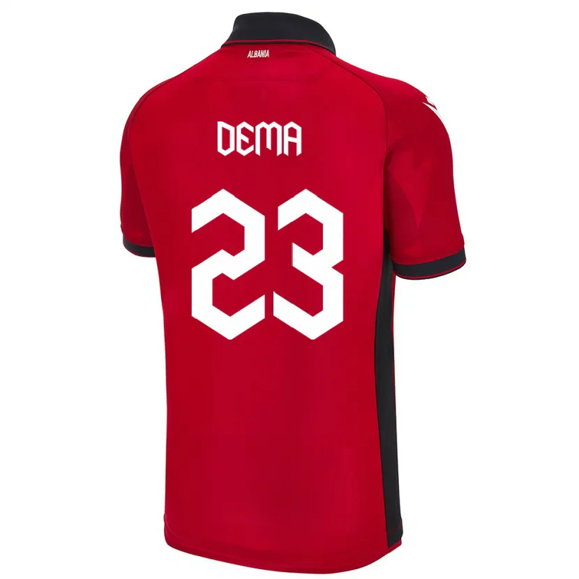 Danxen Niño Camiseta Albania Endri Dema #23 Rojo 1ª Equipación 24-26 La Camisa