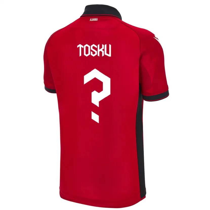 Danxen Niño Camiseta Albania Frederik Tosku #0 Rojo 1ª Equipación 24-26 La Camisa