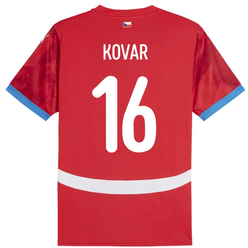 Danxen Niño Camiseta Chequia Matej Kovar #16 Rojo 1ª Equipación 24-26 La Camisa
