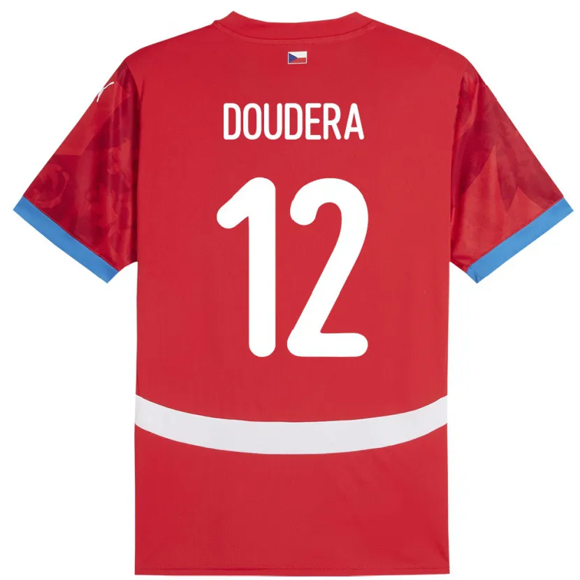 Danxen Niño Camiseta Chequia David Doudera #12 Rojo 1ª Equipación 24-26 La Camisa