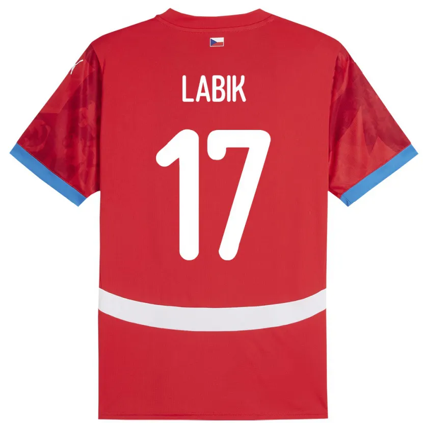 Danxen Niño Camiseta Chequia Albert Labik #17 Rojo 1ª Equipación 24-26 La Camisa