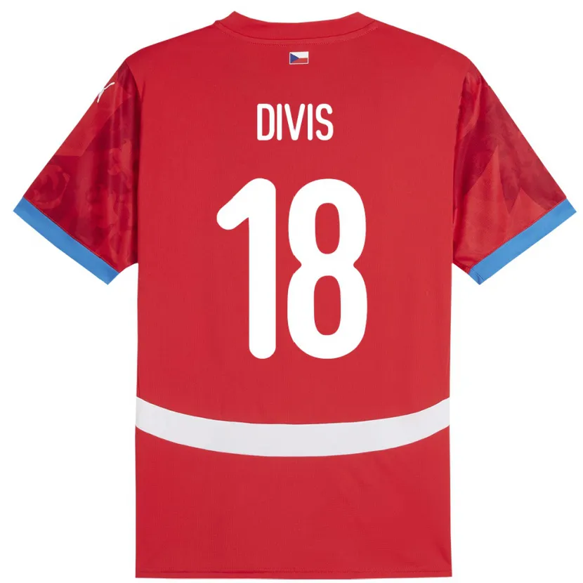 Danxen Niño Camiseta Chequia Matej Divis #18 Rojo 1ª Equipación 24-26 La Camisa