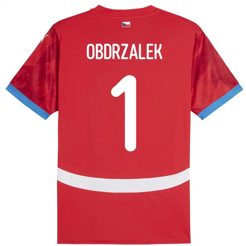 Danxen Niño Camiseta Chequia Marek Obdrzalek #1 Rojo 1ª Equipación 24-26 La Camisa