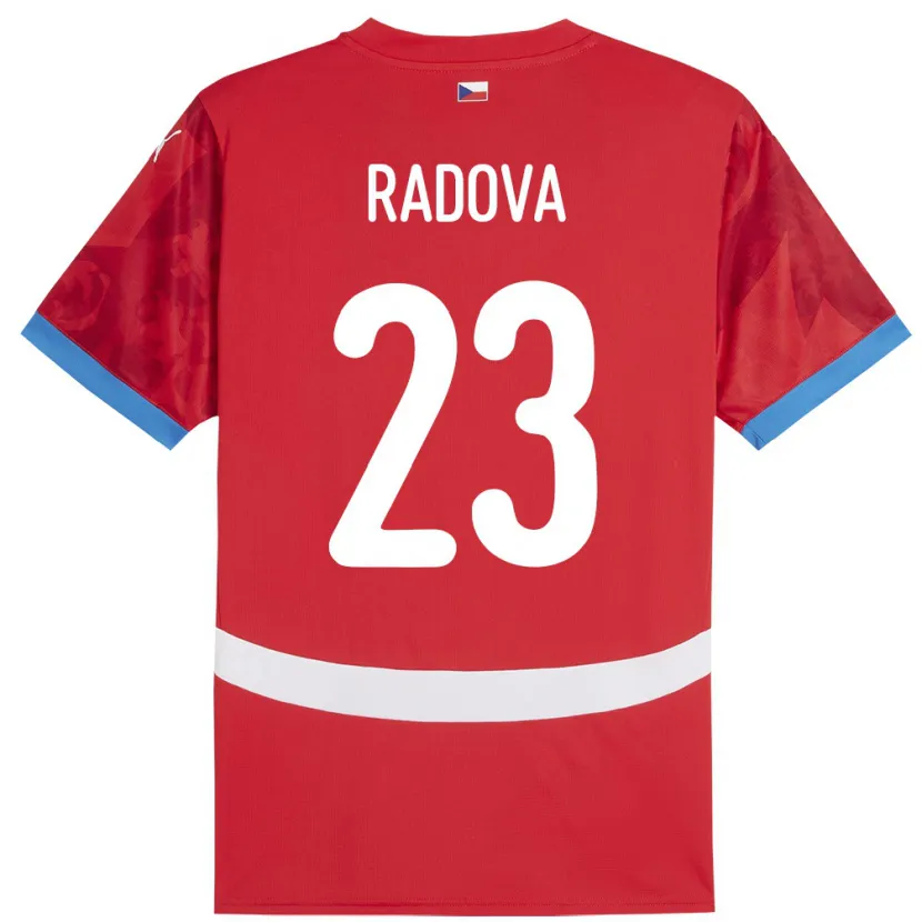 Danxen Niño Camiseta Chequia Michaela Radová #23 Rojo 1ª Equipación 24-26 La Camisa