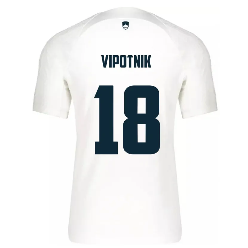Danxen Niño Camiseta Eslovenia Zan Vipotnik #18 Blanco 1ª Equipación 24-26 La Camisa