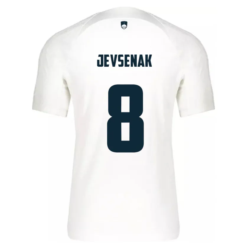 Danxen Niño Camiseta Eslovenia Florjan Jevsenak #8 Blanco 1ª Equipación 24-26 La Camisa