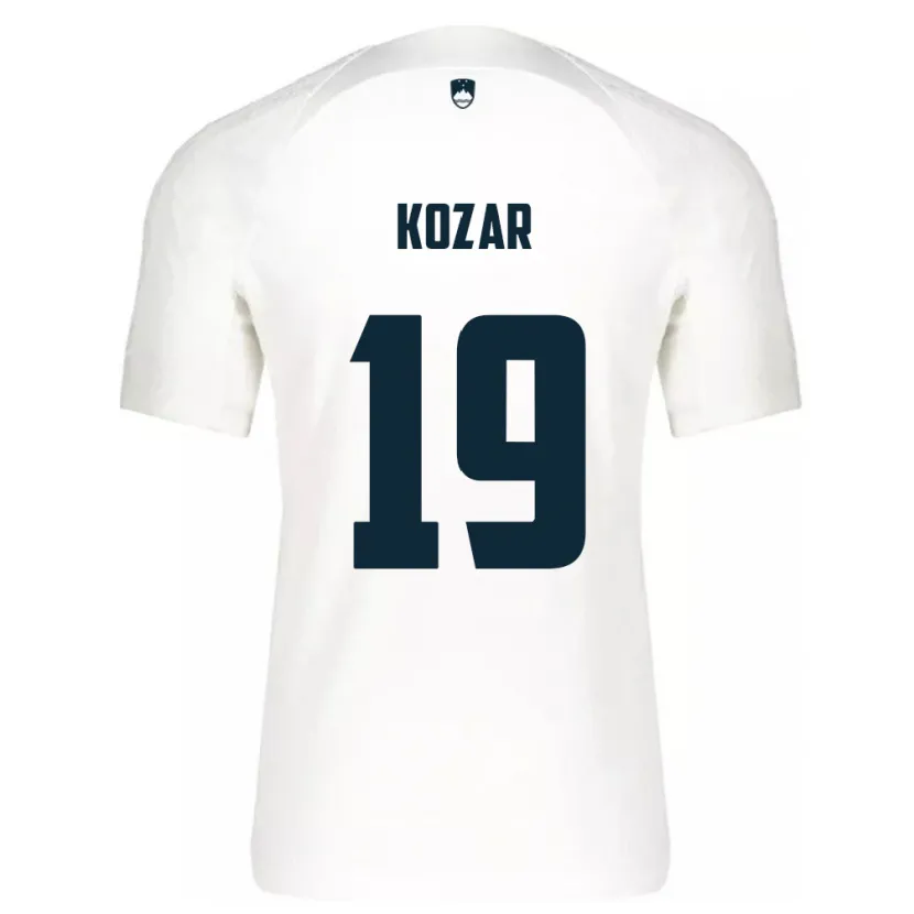 Danxen Niño Camiseta Eslovenia Kristjan Kozar #19 Blanco 1ª Equipación 24-26 La Camisa