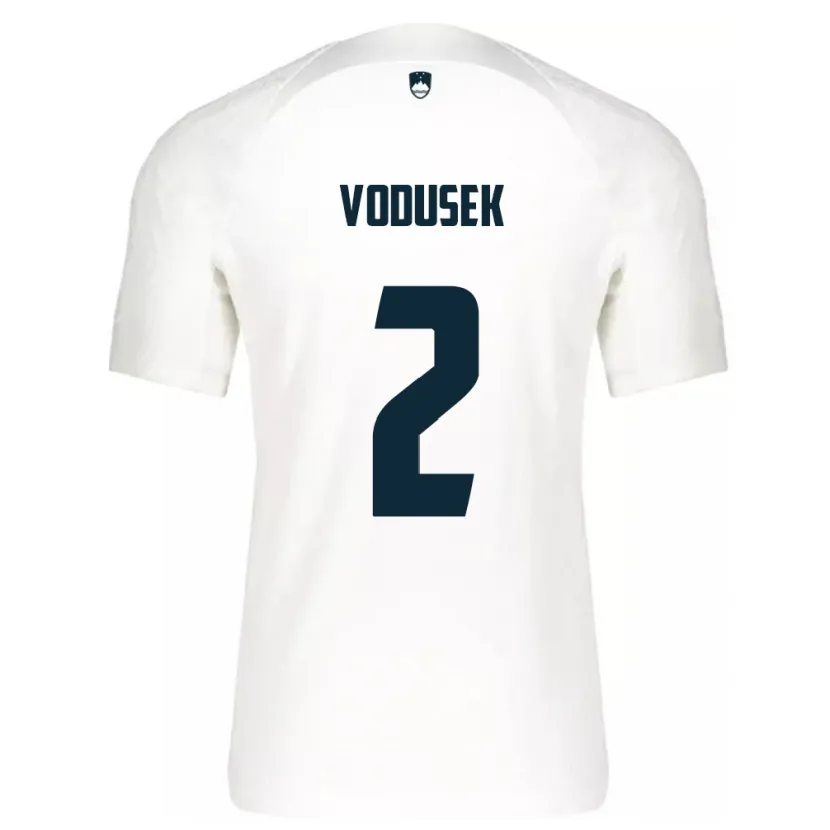 Danxen Niño Camiseta Eslovenia Luka Vodusek #2 Blanco 1ª Equipación 24-26 La Camisa