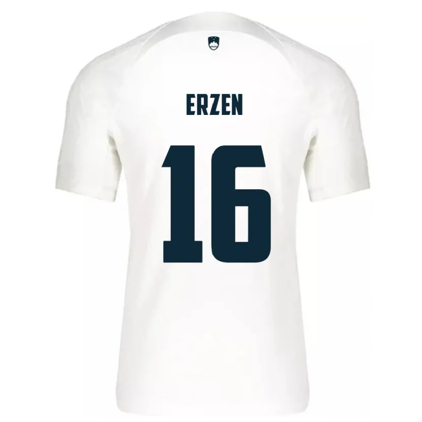 Danxen Niño Camiseta Eslovenia Kaja Eržen #16 Blanco 1ª Equipación 24-26 La Camisa