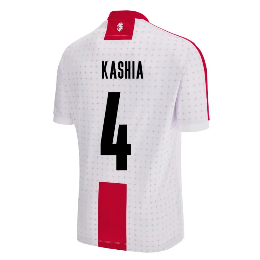 Danxen Niño Camiseta Georgia Guram Kashia #4 Blanco 1ª Equipación 24-26 La Camisa