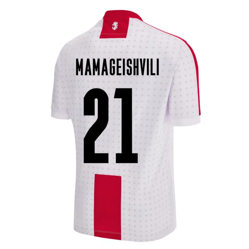 Danxen Niño Camiseta Georgia Otar Mamageishvili #21 Blanco 1ª Equipación 24-26 La Camisa