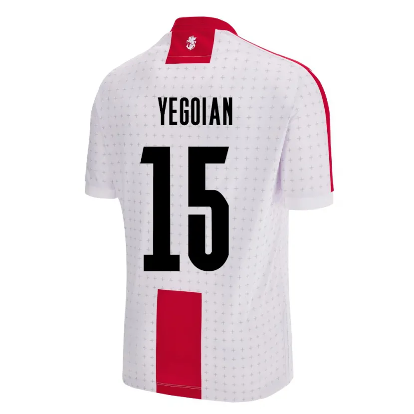 Danxen Niño Camiseta Georgia Irakli Yegoian #15 Blanco 1ª Equipación 24-26 La Camisa