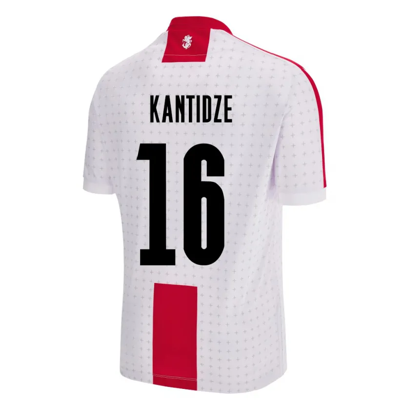 Danxen Niño Camiseta Georgia Nikoloz Kantidze #16 Blanco 1ª Equipación 24-26 La Camisa