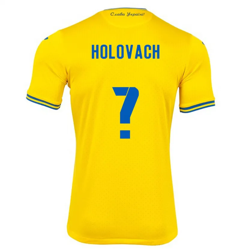 Danxen Niño Camiseta Ucrania Viktoriya Holovach #0 Amarillo 1ª Equipación 24-26 La Camisa