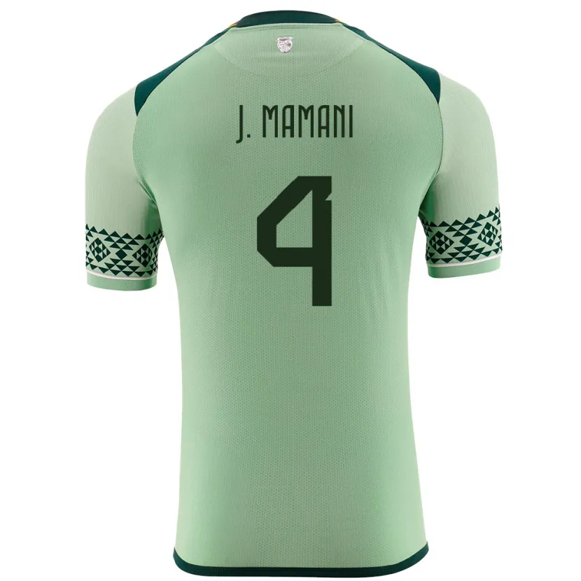 Danxen Niño Camiseta Bolivia Jhylian Mary Mamani #4 Verde Claro 1ª Equipación 24-26 La Camisa