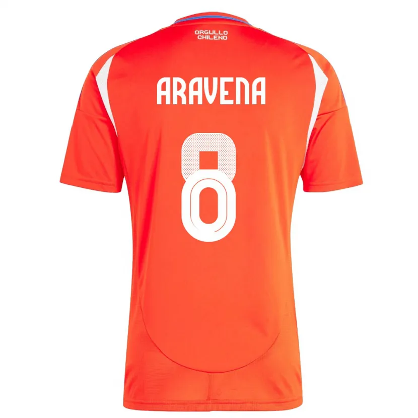 Danxen Niño Camiseta Chile Alexander Aravena #8 Rojo 1ª Equipación 24-26 La Camisa