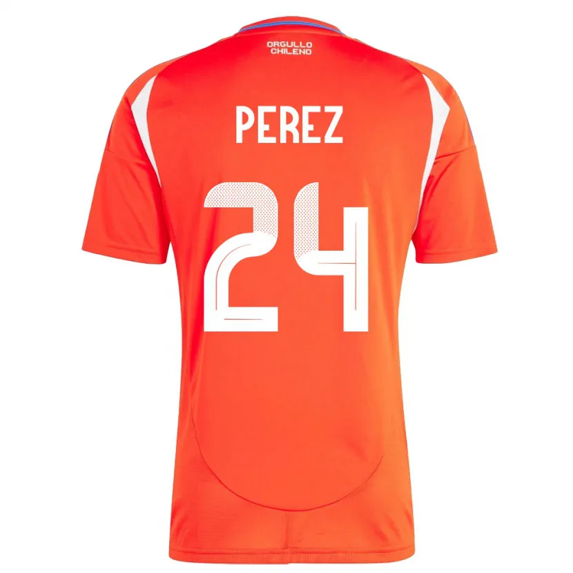 Danxen Niño Camiseta Chile César Pérez #24 Rojo 1ª Equipación 24-26 La Camisa