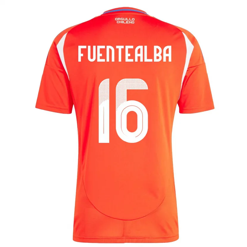 Danxen Niño Camiseta Chile Jeison Fuentealba #16 Rojo 1ª Equipación 24-26 La Camisa