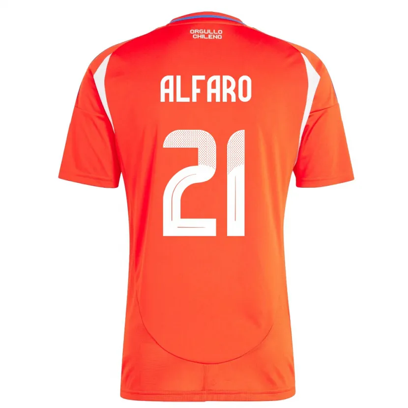 Danxen Niño Camiseta Chile Julián Alfaro #21 Rojo 1ª Equipación 24-26 La Camisa