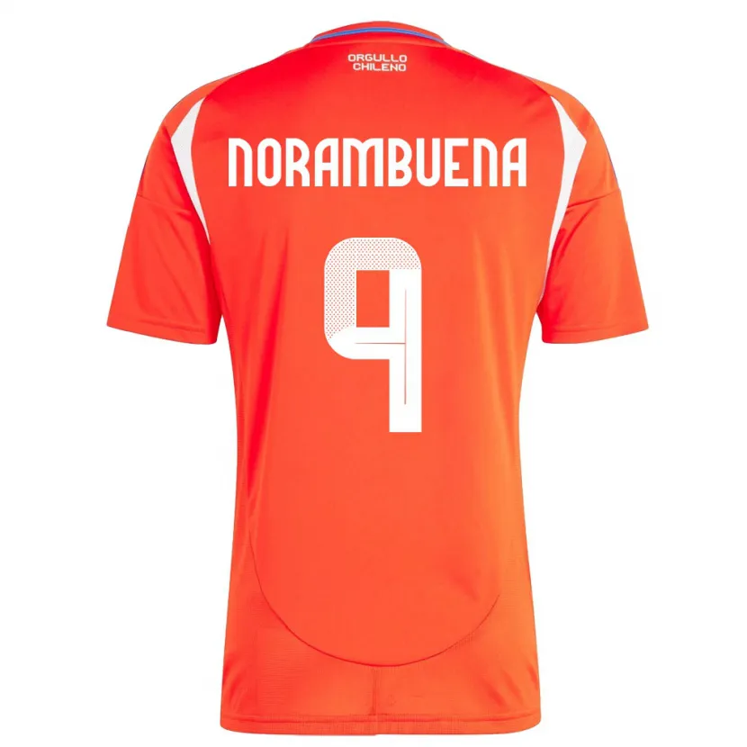 Danxen Niño Camiseta Chile Gabriel Norambuena #9 Rojo 1ª Equipación 24-26 La Camisa