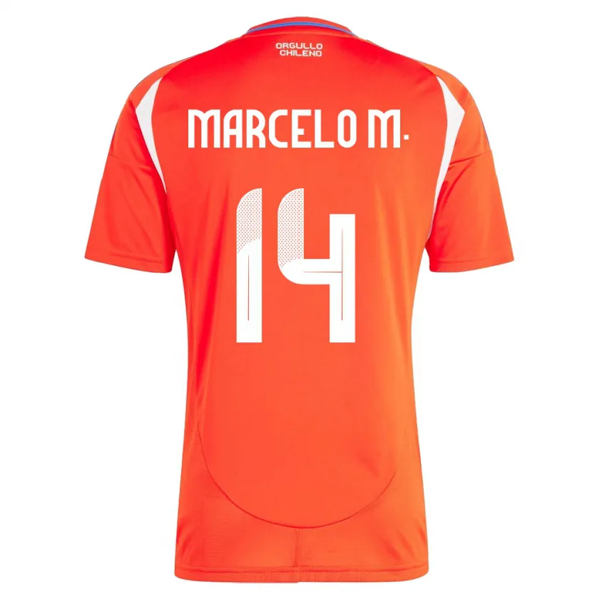 Danxen Niño Camiseta Chile Marcelo Morales #14 Rojo 1ª Equipación 24-26 La Camisa