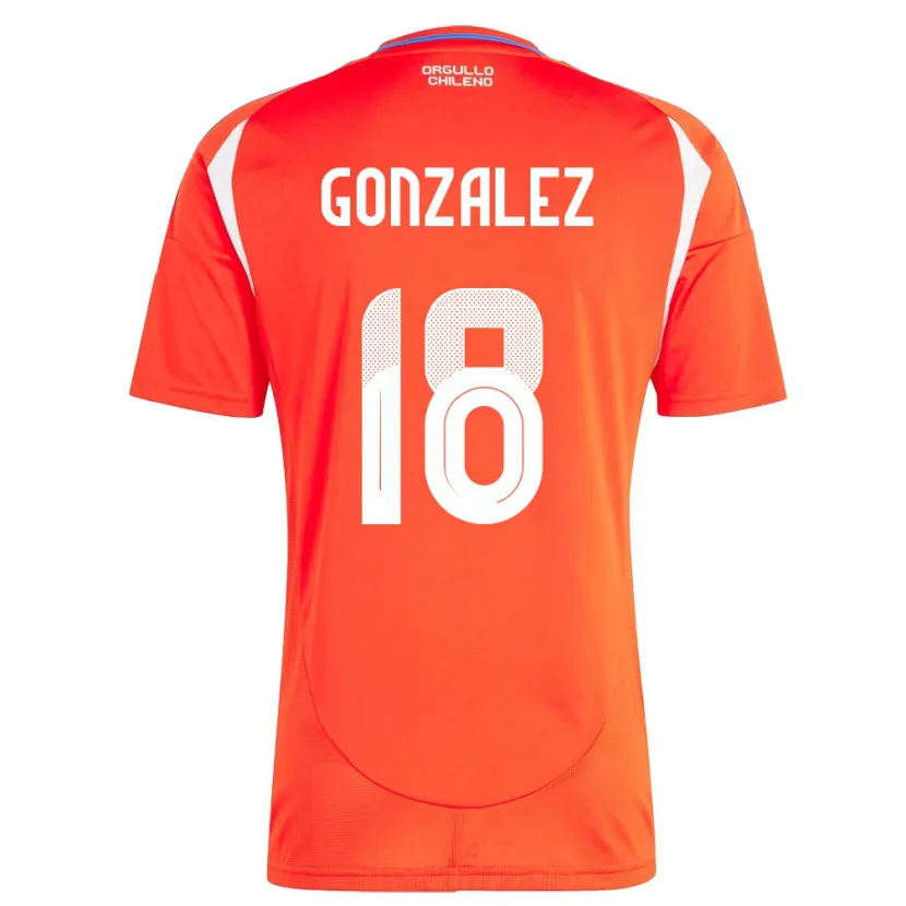 Danxen Niño Camiseta Chile Bryan González #18 Rojo 1ª Equipación 24-26 La Camisa