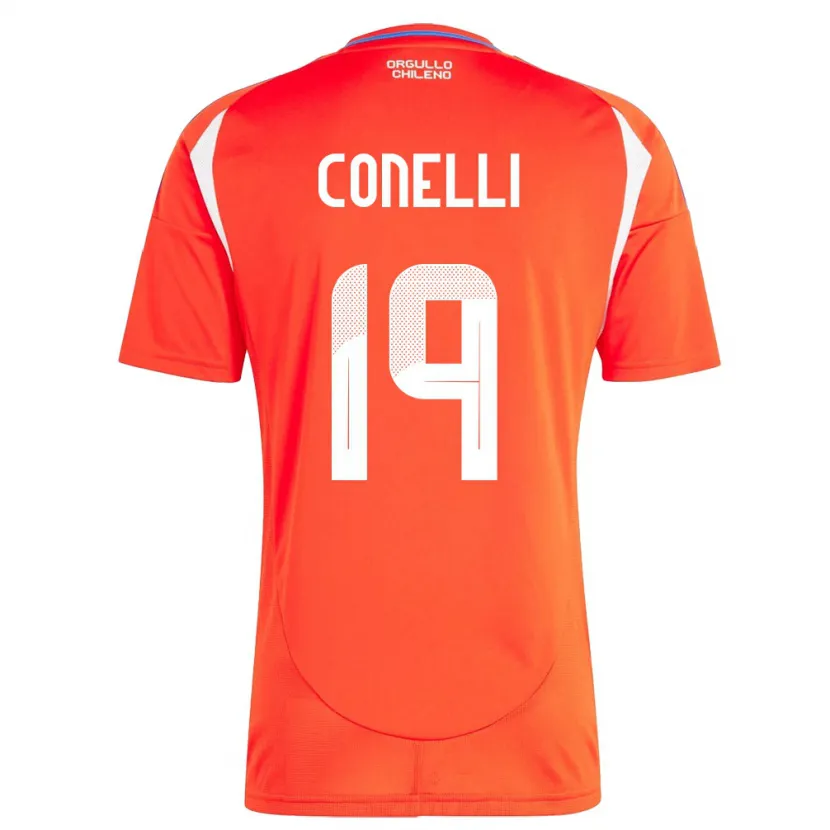 Danxen Niño Camiseta Chile Vicente Conelli #19 Rojo 1ª Equipación 24-26 La Camisa
