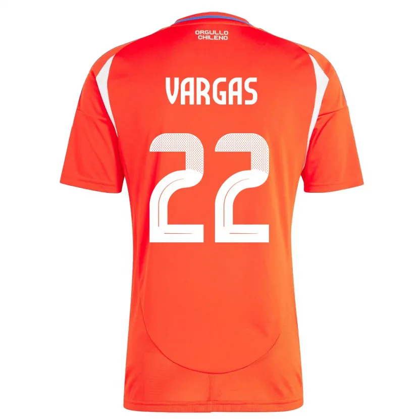 Danxen Niño Camiseta Chile Diego Vargas #22 Rojo 1ª Equipación 24-26 La Camisa