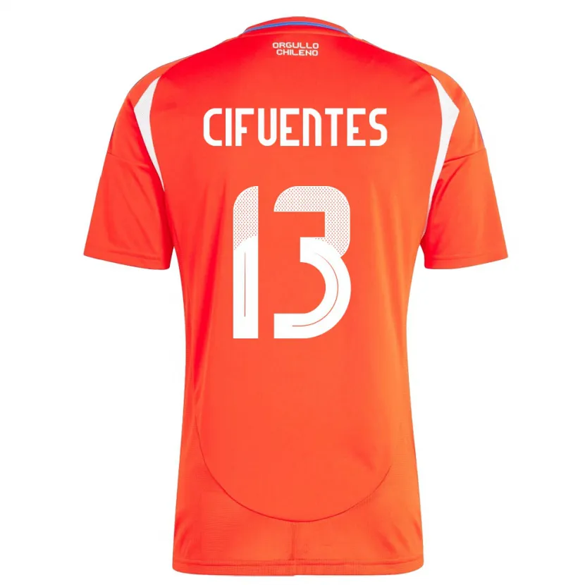 Danxen Niño Camiseta Chile Anaís Cifuentes #13 Rojo 1ª Equipación 24-26 La Camisa