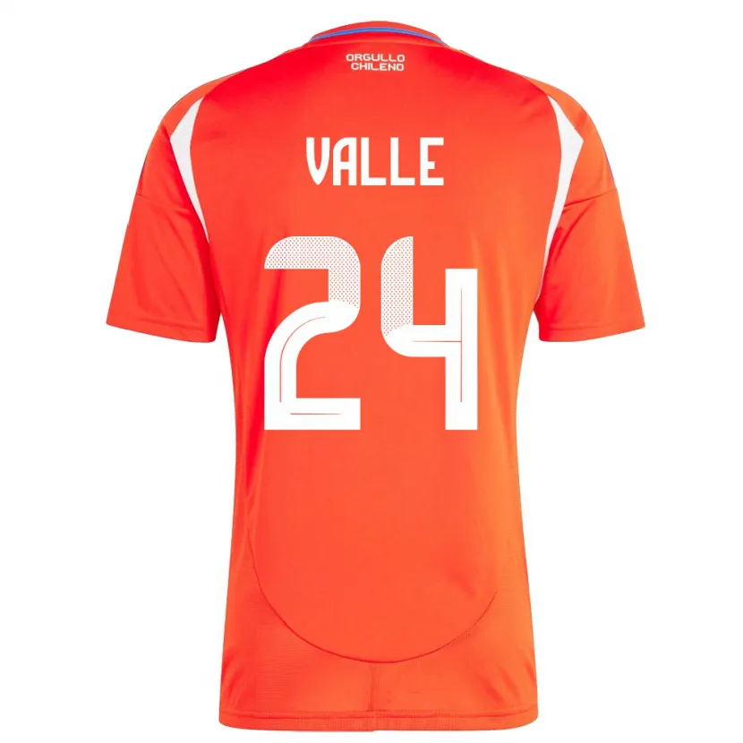 Danxen Niño Camiseta Chile Alessandra Valle #24 Rojo 1ª Equipación 24-26 La Camisa