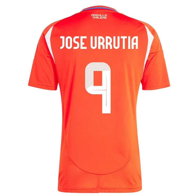 Danxen Niño Camiseta Chile María José Urrutia #9 Rojo 1ª Equipación 24-26 La Camisa