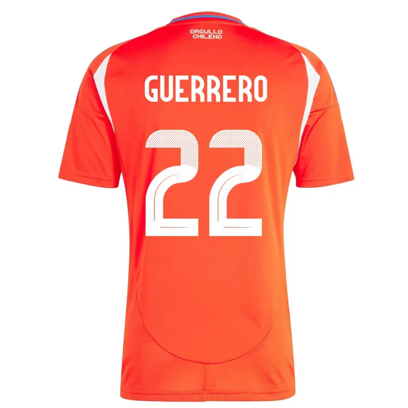 Danxen Niño Camiseta Chile Kathalina Guerrero #22 Rojo 1ª Equipación 24-26 La Camisa