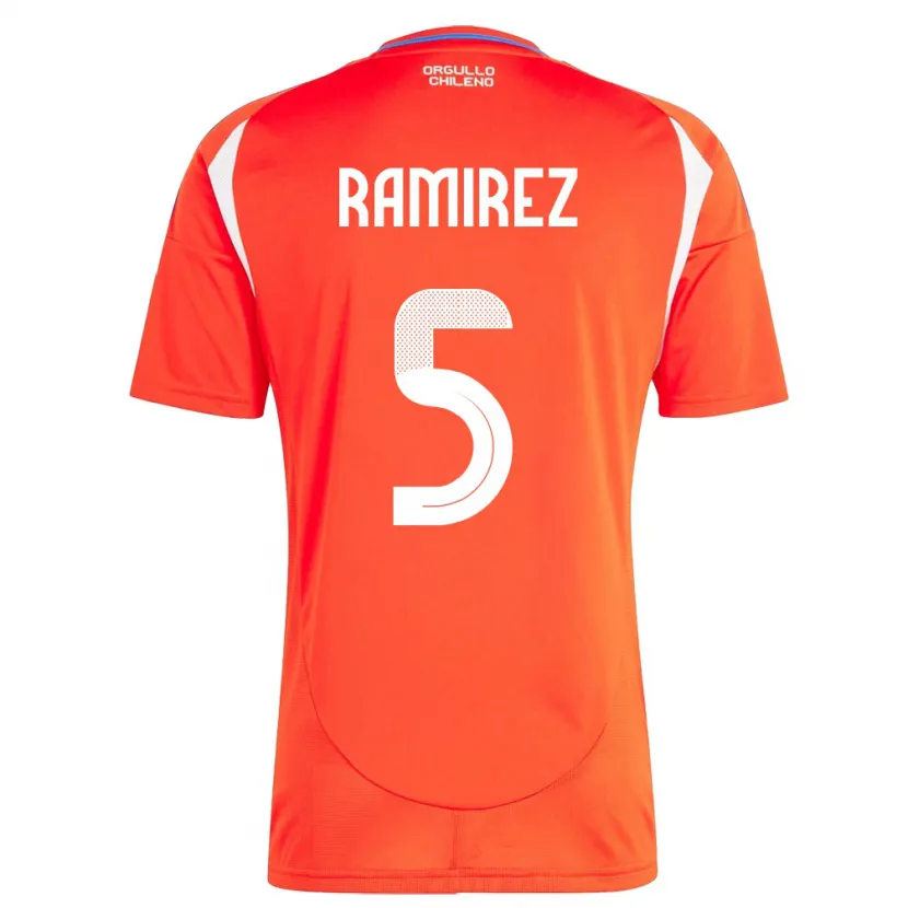 Danxen Niño Camiseta Chile Fernanda Ramírez #5 Rojo 1ª Equipación 24-26 La Camisa