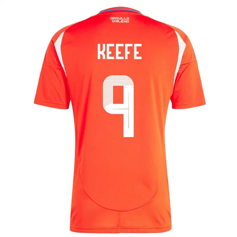 Danxen Niño Camiseta Chile Sonya Keefe #9 Rojo 1ª Equipación 24-26 La Camisa