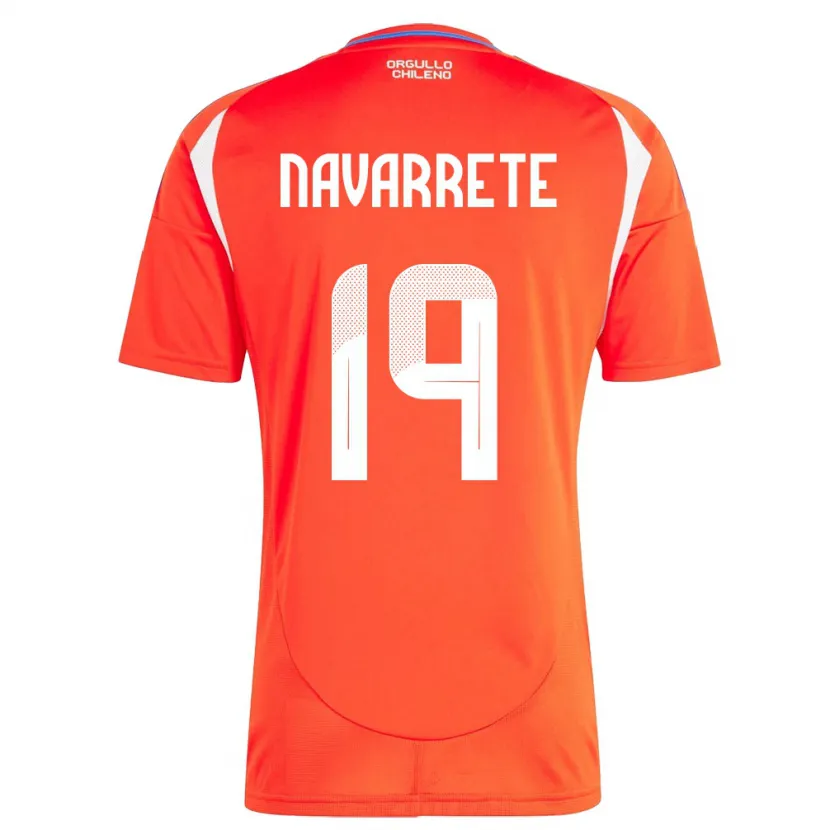 Danxen Niño Camiseta Chile Valentina Navarrete #19 Rojo 1ª Equipación 24-26 La Camisa